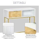 easycomfort easycomfort tavolo consolle in legno consolle da ingresso o salotto con design moderno bianco e oro 80x30x80 5cm