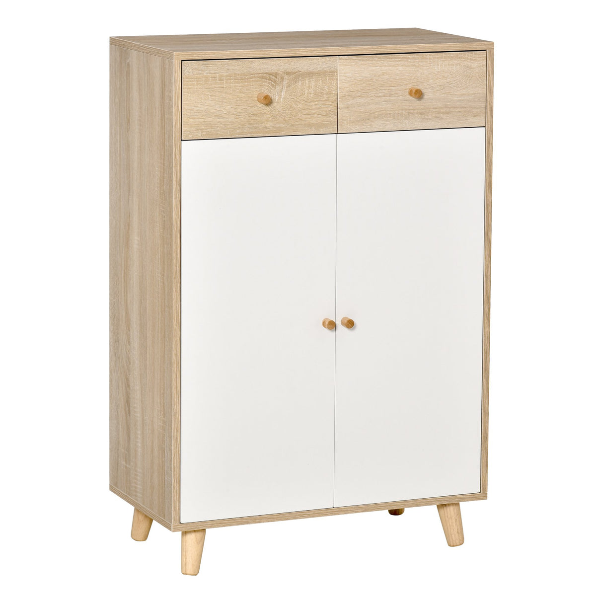 easycomfort easycomfort mobile scarpiera salvaspazio per 12 scarpe armadietto con 4 mensole e 2 cassetti 68x35x102 5cm color legno e bianco