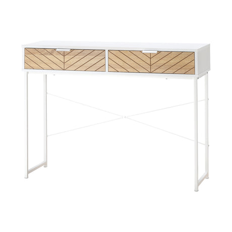 easycomfort easycomfort consolle moderna per ingresso e soggiorno con 2 cassetti in metallo 100x30x75cm bianco