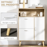 easycomfort easycomfort scarpiera salvaspazio per 8 paia di scarpe con 2 ante e armadietto 80x25 5x112 5cm grigio e bianco