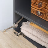 easycomfort easycomfort set mobile da ingresso con attaccapanni scarpiera con panca e scaffale grigio e naturale