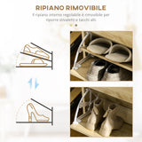 easycomfort easycomfort mobile scarpiera in truciolato con 2 ripiani interni regolabili e 2 cassetti 80x30x91 5 cm
