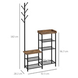 easycomfort easycomfort appendiabiti da terra a 6 ganci in truciolato e acciaio con mobile scarpiera portaoggetti 92 5x28 2x182 cm