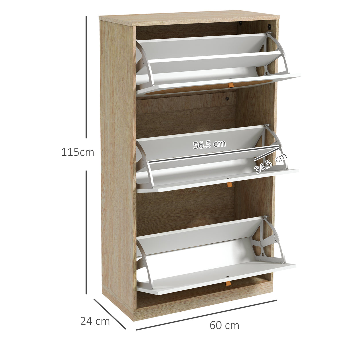 easycomfort easycomfort scarpiera stile boho in rattan truciolato e mdf con 3 ripiani regolabili per 18 paia max 60x24x115 cm