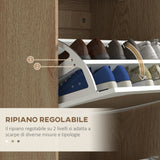 easycomfort easycomfort scarpiera stile boho in rattan truciolato e mdf con 3 ripiani regolabili per 18 paia max 60x24x115 cm