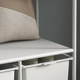 easycomfort easycomfort stand appendiabiti con scarpiera a 4 cesti e 8 ganci in acciaio e plastica 63x37x153 cm bianco