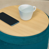 easycomfort easycomfort pouf contenitore 2 in 1 con funzione sgabello e tavolino in legno e velluto verde metallo con finitura oro 36x36x45cm ean 8054111847643