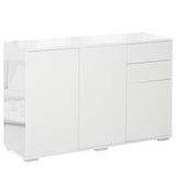 easycomfort easycomfort mobiletto multiuso in legno bianco con 2 cassetti e 2 armadietti con apertura a pressione 117x36x74 cm ean 8054111844659
