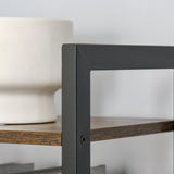 easycomfort easycomfort libreria stile industriale a 5 scaffali in legno e acciaio 40x30x154cm marrone rustico