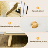 easycomfort easycomfort credenza moderna in truciolato e legno di pino con 3 cassetti e 2 armadietti a 2 livelli 90x32x80a cm