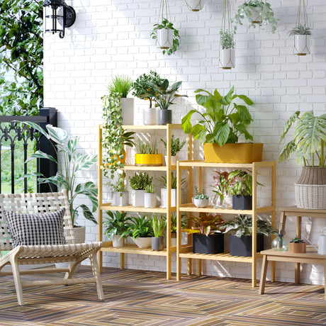 easycomfort easycomfort mobile multiuso 3 livelli salvaspazio in bambu per bagno e salotto 62x33x80cm