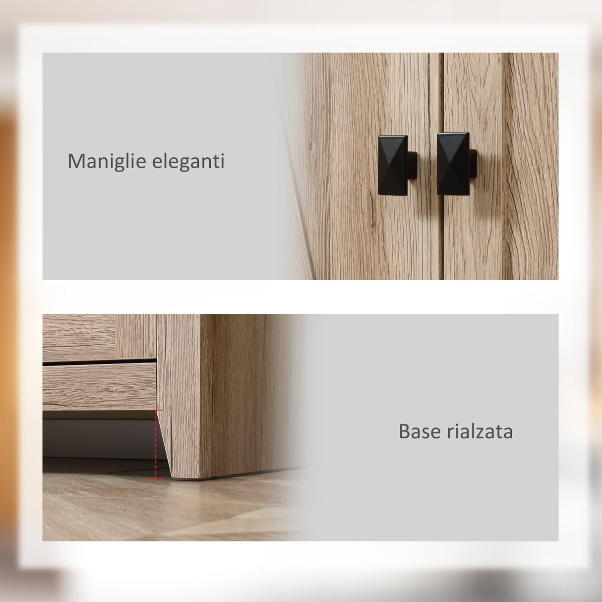 easycomfort easycomfort mobile cucina a 4 ante con mensole regolabili e base rialzata in legno 80x40x182cm