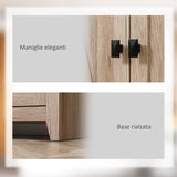 easycomfort easycomfort mobile cucina a 4 ante con mensole regolabili e base rialzata in legno 80x40x182cm