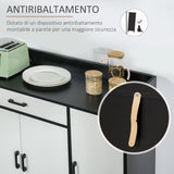 easycomfort easycomfort mobiletto da cucina moderno in mdf con 2 armadietti 1 cassetto e ripiani regolabili 90x40x90 cm bianco e nero