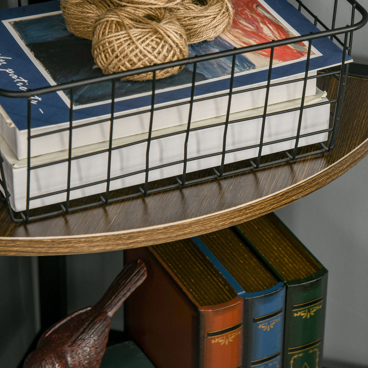 easycomfort easycomfort libreria moderna angolare a 6 ripiani in metallo e mdf 34x34x166cm marrone e nero