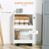 easycomfort easycomfort carrello salvaspazio multiuso in legno mdf e ruote 42 5x20 3x66 7cm bianco
