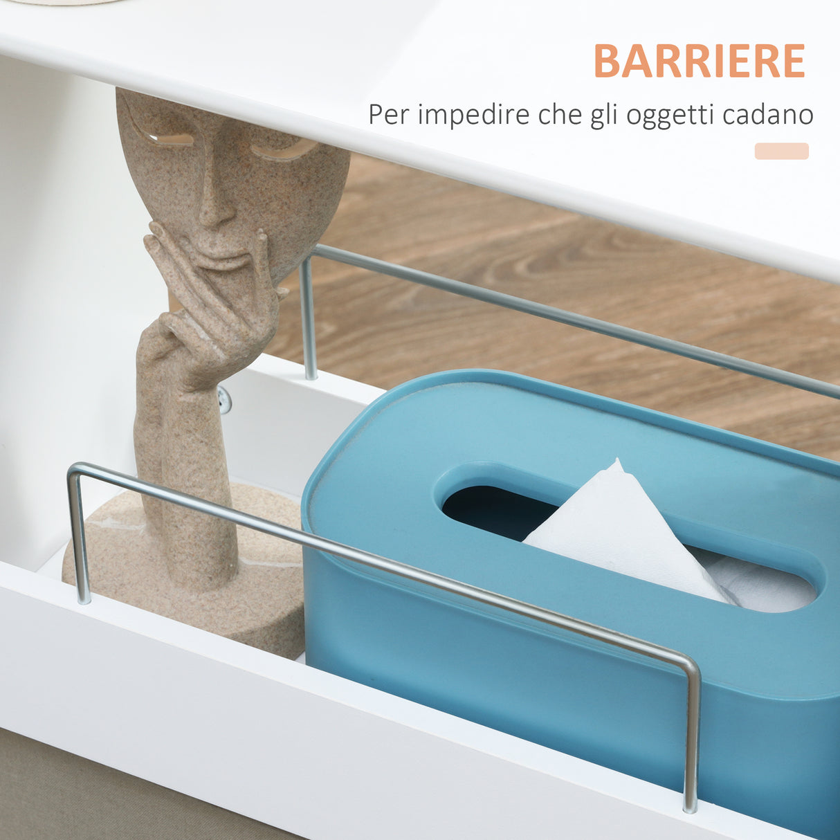 easycomfort easycomfort carrello salvaspazio multiuso in legno mdf e ruote 42 5x20 3x66 7cm bianco