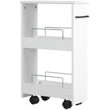 easycomfort easycomfort carrello salvaspazio multiuso in legno mdf e ruote 42 5x20 3x66 7cm bianco
