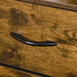 easycomfort easycomfort cassettiera in stile industriale con 4 cassetti in tessuto pieghevole e 2 ripiani aperti 84x30x71 5 cm marrone