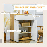 easycomfort easycomfort mobile per soggiorno con armadietto e cassetto ripiani regolabili su 3 livelli 70x35x92cm bianco