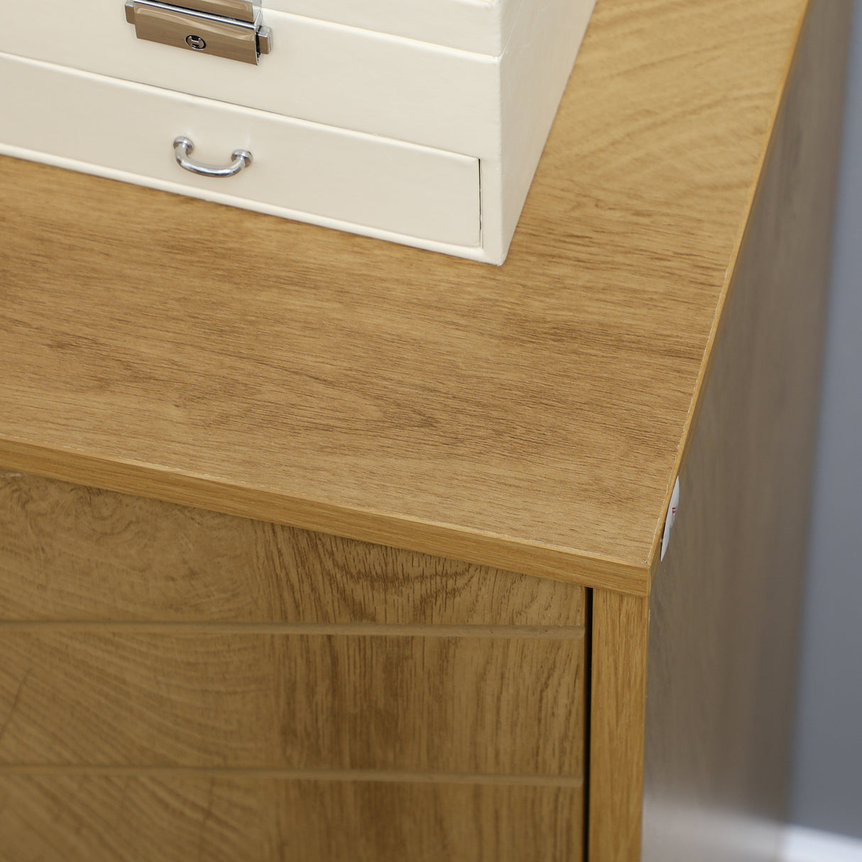 easycomfort easycomfort mobile multiuso stile vintage in legno con due ripiani interni 60x30x76cm