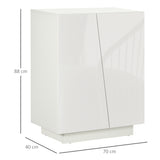 easycomfort easycomfort mobiletto multiuso in truciolato bianco a 3 livelli con ripiano regolabile su 3 livelli 70x40x88 cm