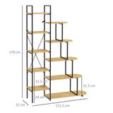 easycomfort easycomfort scaffale libreria a 10 livelli stile industriale in truciolato e acciaio 111 5x32x170 cm