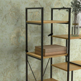 easycomfort easycomfort scaffale libreria a 10 livelli stile industriale in truciolato e acciaio 111 5x32x170 cm