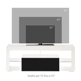 easycomfort easycomfort mobile porta tv con luci a led di 20 colori e telecomando per televisioni fino 55 bianco