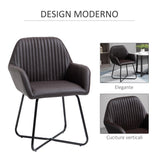 easycomfort easycomfort set 2 sedie moderne per sala da pranzo cucina o soggiorno sedie imbottite in similpelle marrone 60x56 5x85cm