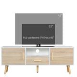 easycomfort easycomfort mobile tv basso per tv max 46 con ripiano aperto cassetto e 2 armadietti in truciolato e pino 140x40x55 3 cm