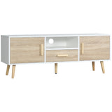 easycomfort easycomfort mobile tv basso per tv max 46 con ripiano aperto cassetto e 2 armadietti in truciolato e pino 140x40x55 3 cm