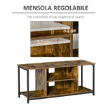 easycomfort easycomfort mobile tv da salotto in stile industriale legno e acciaio 110x40x50cm