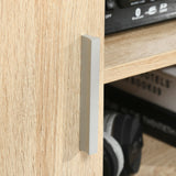 easycomfort easycomfort mobile tv moderno con 2 ripiani fori passacavi e 2 armadietti in mdf 105x40x55cm rovere