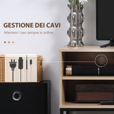 easycomfort easycomfort mobile tv moderno per tv max 60 in mdf e acciaio con 4 ripiani aperti e armadietto a 2 livelli 140x40x55 3 cm