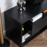 easycomfort easycomfort mobile porta tv moderno con 2 mensole in legno vani aperti e armadietti nero