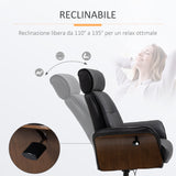 easycomfort easycomfort poltrona reclinabile con poggiatesta regolabile e seduta imbottita in acciaio e legno 84x83x103 cm