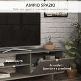 easycomfort easycomfort set mobile porta tv con armadietto e mensola da appendere in legno 160x35 6x44cm grigio