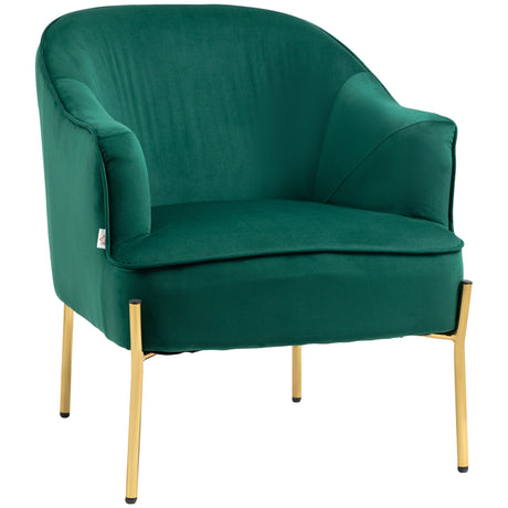 easycomfort easycomfort poltrona da camera da letto in tessuto effetto velluto con gambe in acciaio 62x69x75 cm verde