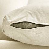 easycomfort easycomfort divano da 2 posti in legno di eucalipto e tessuto effetto lino con 2 cuscini 137x78x78 cm beige