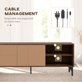 easycomfort easycomfort mobile porta tv fino 65 con 2 armadietti e 2 vani aperti in legno 150x40x56cm marrone