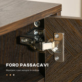 easycomfort easycomfort mobile porta tv fino a 55 con 2 armadietti in legno e metallo 120x39x50 cm marrone e oro