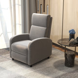 easycomfort easycomfort poltrona reclinabile 160 in tessuto effetto lino con braccioli quadrati 64x86x102 cm grigia