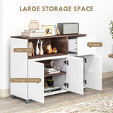 easycomfort easycomfort credenza moderna da cucina in legno con armadietti cassetto e vano aperto 105x39x83cm bianco