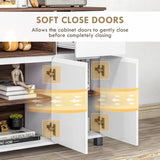 easycomfort easycomfort credenza moderna da cucina in legno con armadietti cassetto e vano aperto 105x39x83cm bianco