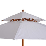 easycomfort easycomfort ombrellone da giardino terrazzo in legno con doppio tetto impermeabile crema 2.7 2.6m