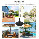 easycomfort easycomfort base per ombrellone da giardino in cemento per ombrelloni con palo di 35mm 38mm 48mm nero 50x37cm