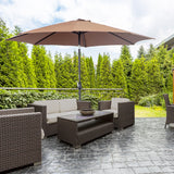 easycomfort easycomfort ombrellone da giardino con manovella e testa inclinabile 300x245cm caffe