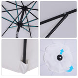 easycomfort easycomfort ombrellone da giardino 300cm con manovella e inclinabile con palo smontabile metallo e poliestere bianco