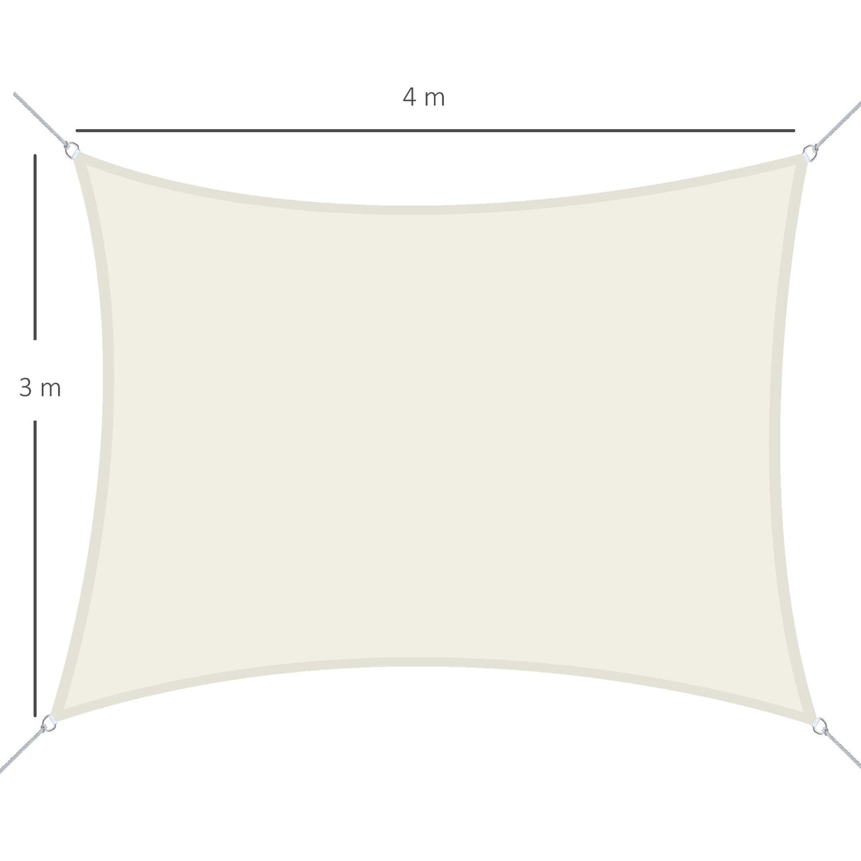 easycomfort easycomfort vela ombreggiante rettangolare tenda da sole in poliestere 3x4m bianco crema